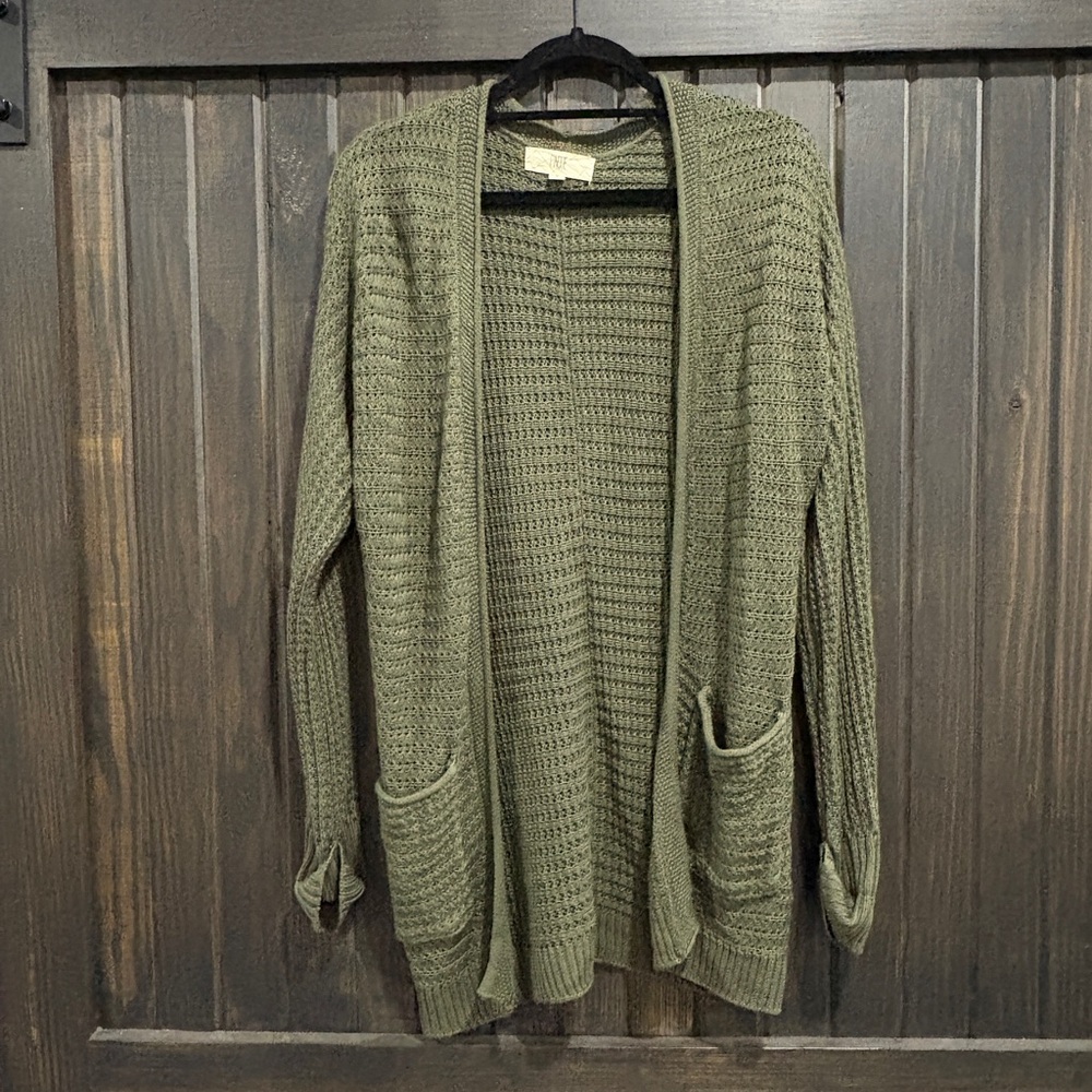 Cozy Olive Knit Cardigan